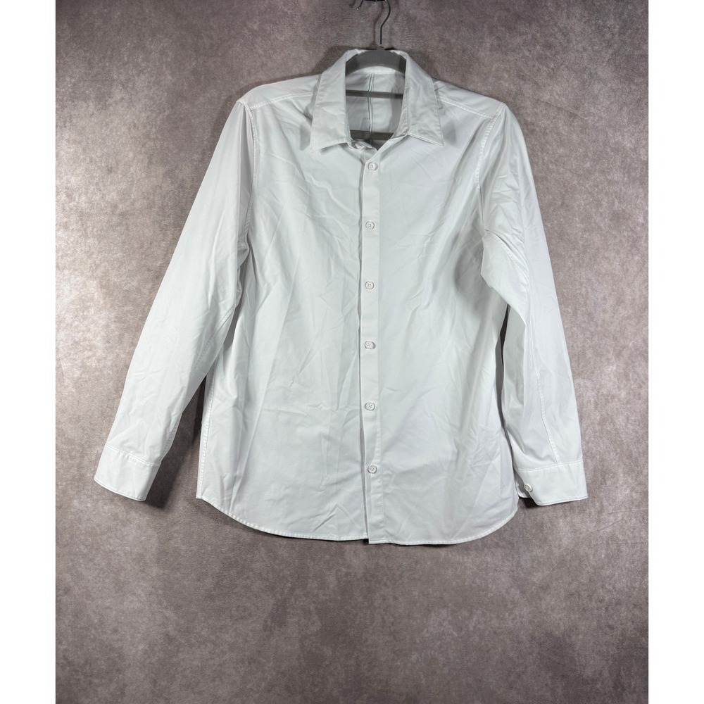 Lululemon Button Down Shirt Mens Large White Commission Long Sleeve Performance